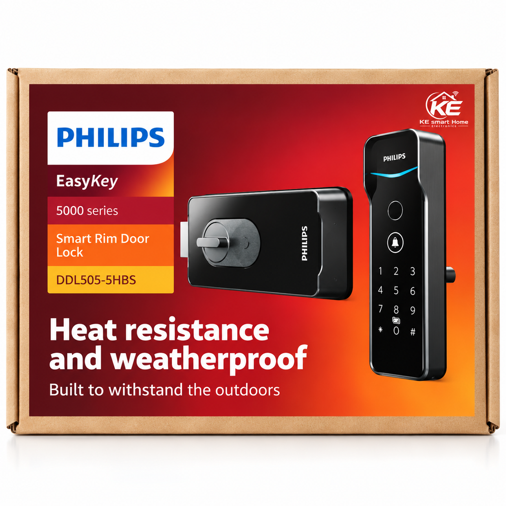 Philips DDL505-5HBS Smart Rim Door Lock Outdoor WiFi Fingerprint PIN RFID