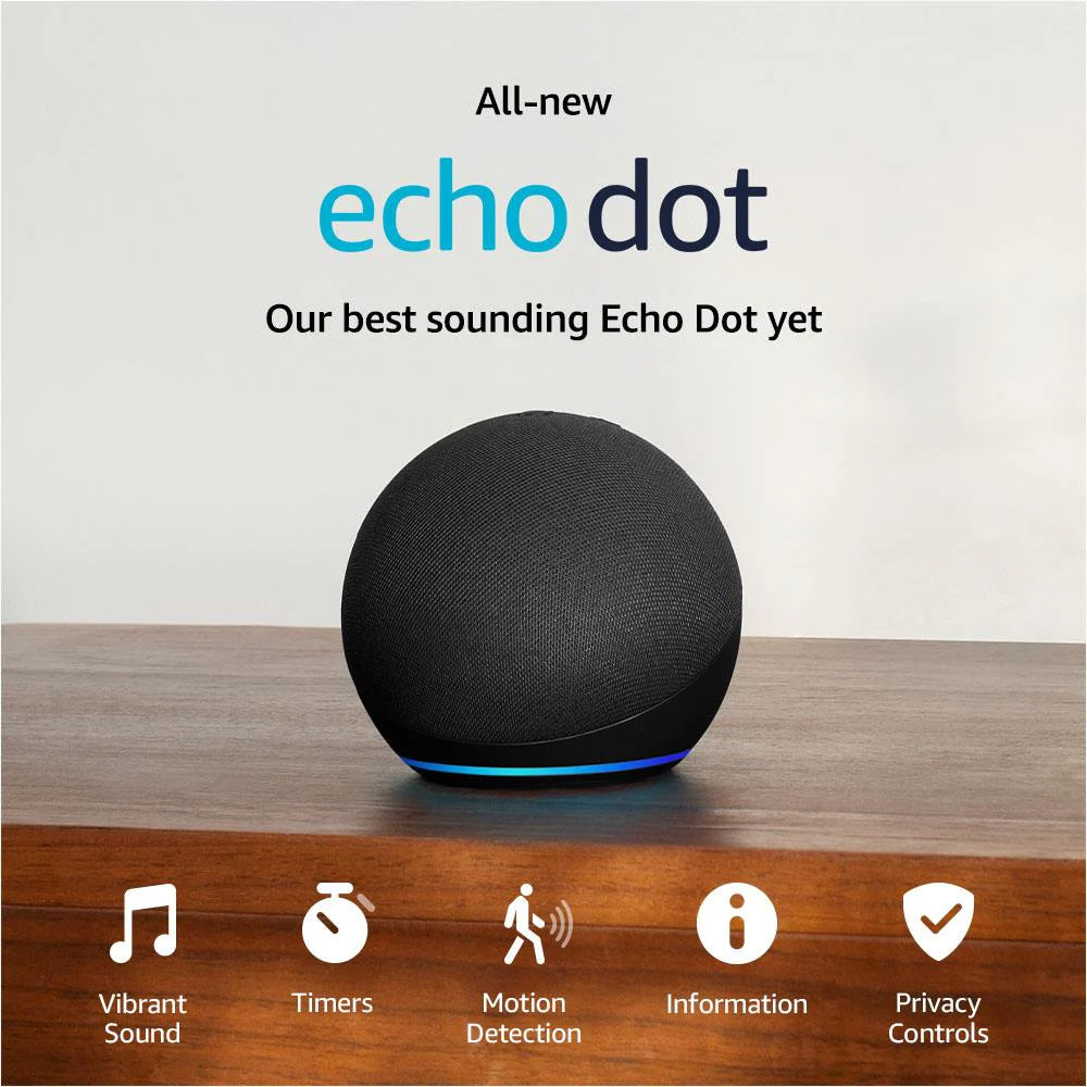Echo Dot 5th Generation - Smart Speaker with Alexa - Charcoal