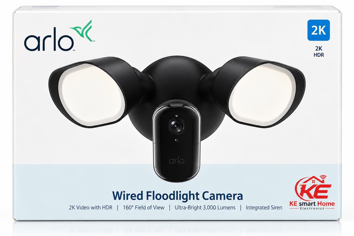Arlo Wired Floodlight Camera - Home Security Camera with 2K Video - Black