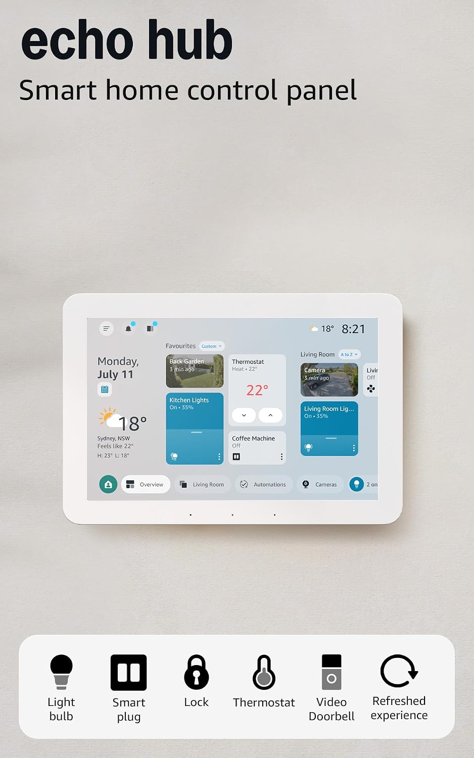 Amazon Echo Hub 8" Smart Home Control Panel