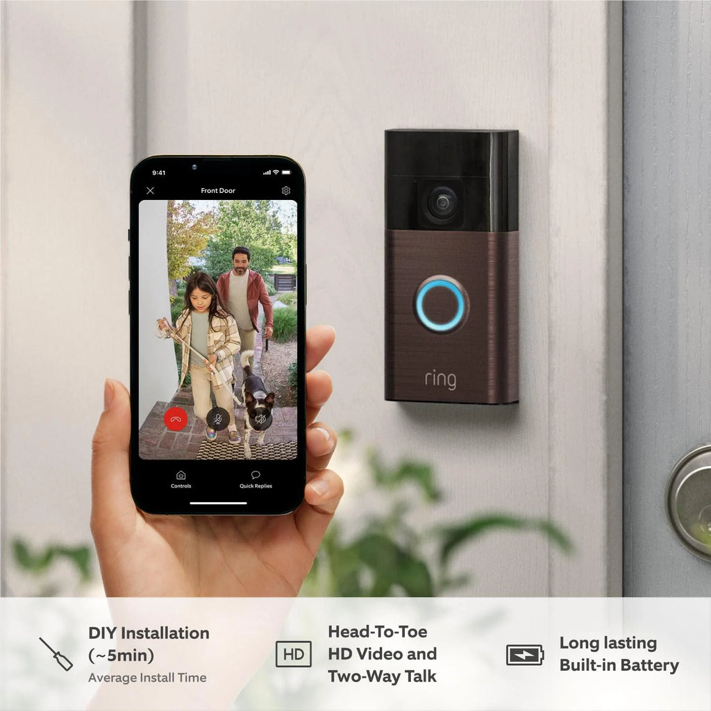 Ring Video Doorbell 1440p HD - Venetian Bronze