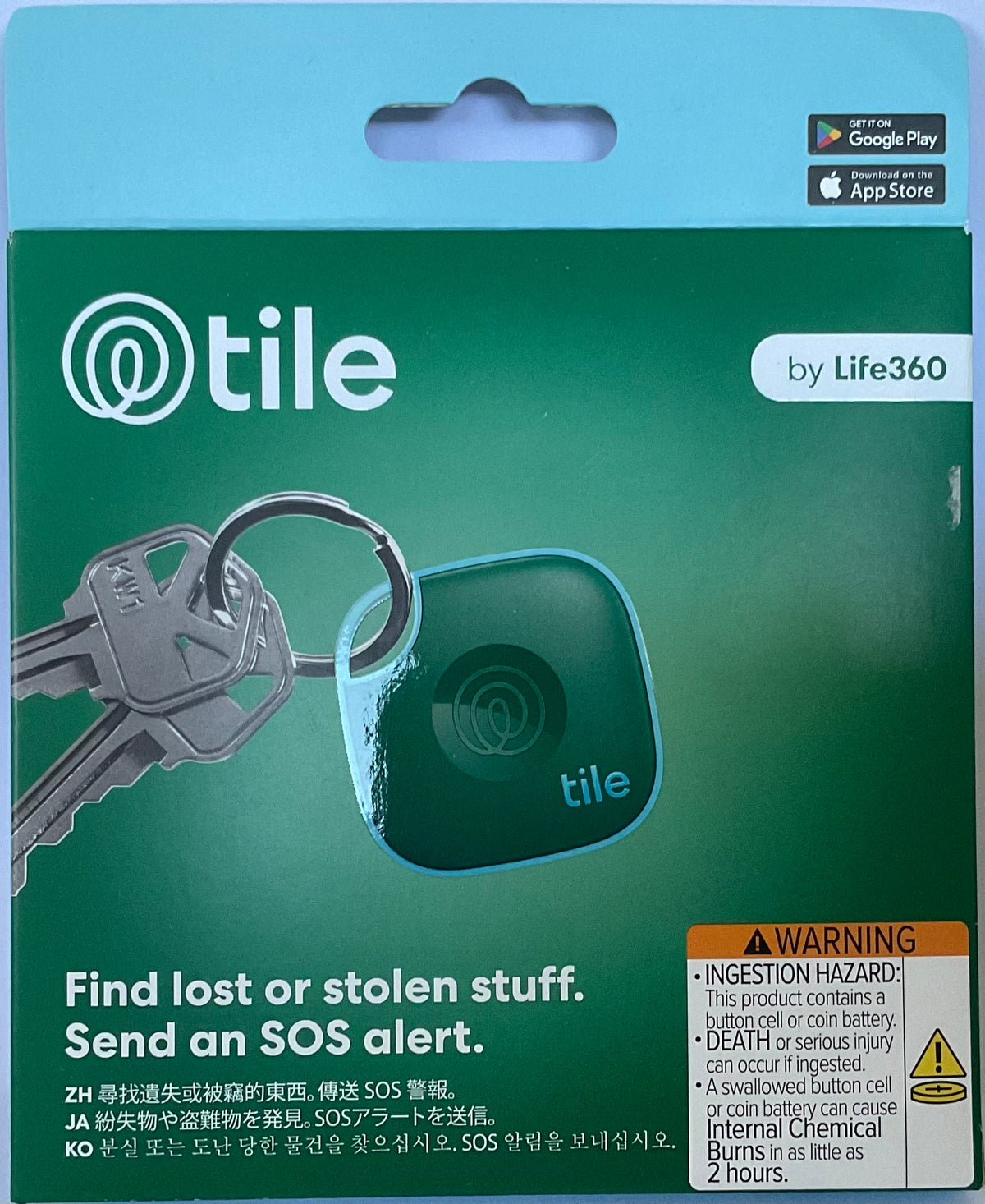 Tile Mate Bluetooth Tracker [2025 Edition] - Green/Blue