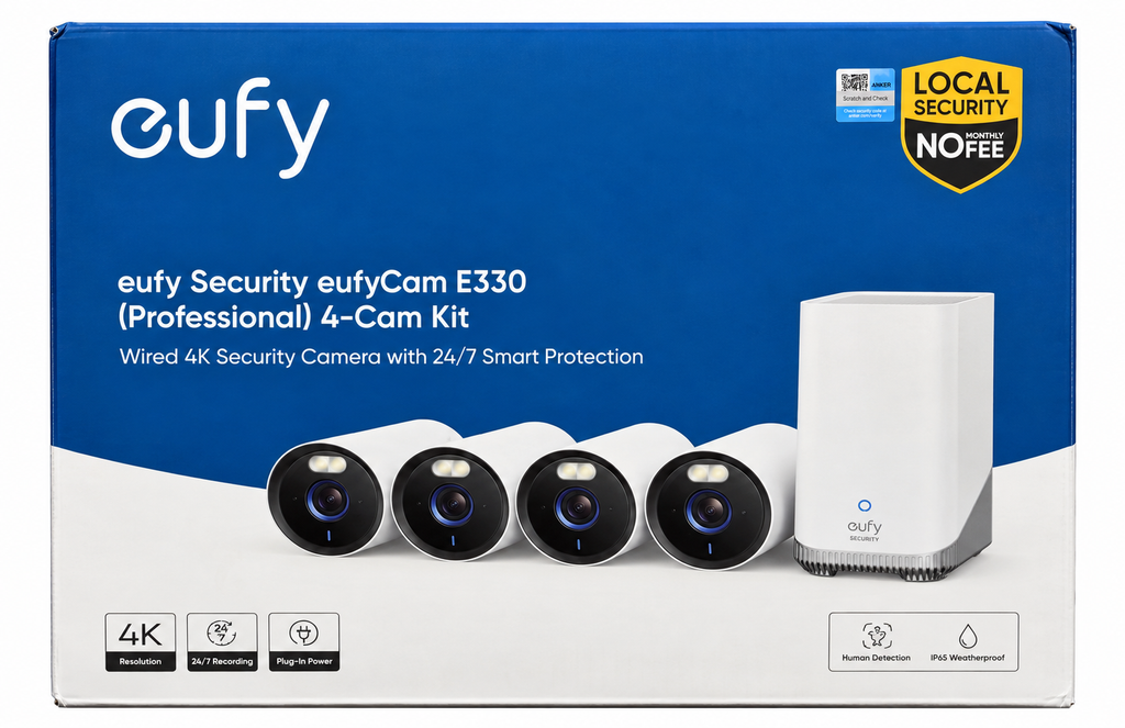 eufyCam E330 Professional (4-Camera Kit) with HomeBase 3